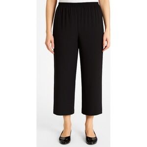 Eskandar Black‎ 100% Silk Elastic Waist Wide Japanese Cut Pants Women's Size 2